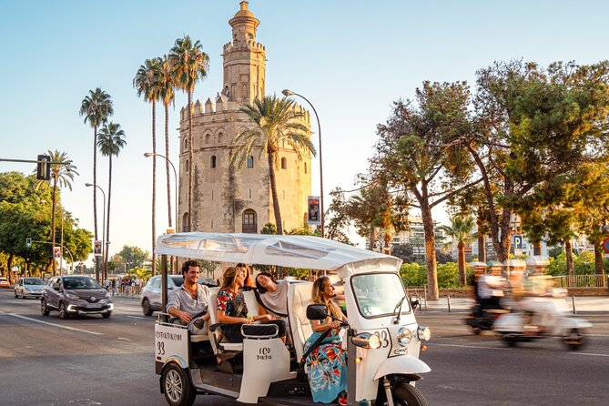 Express Tour of Seville in Private Eco Tuk Tuk - San Telmo and the Royal Tobacco Factory: Baroque Power and Industrial Scale
